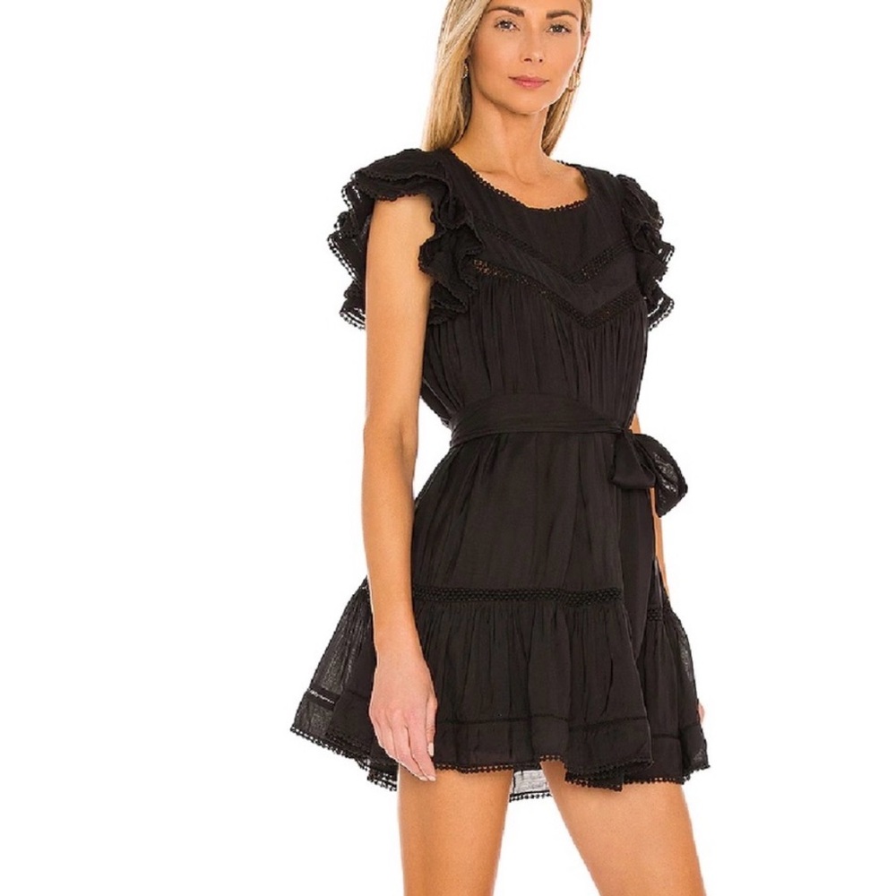 Tularosa Black Ruffle Mini Dress (Medium)